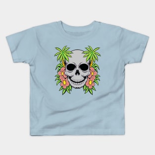 hawaiian skull flower Kids T-Shirt